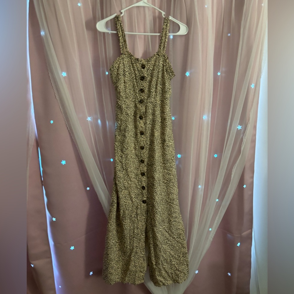 Japna Button-Front Leopard Midi Dress